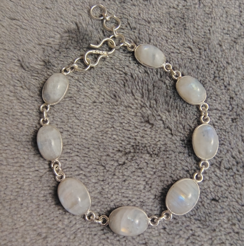 Natural Rainbow Moonstone Bracelet